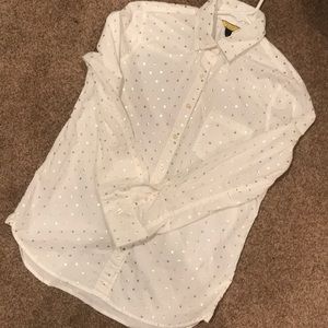 Gold polka dot button up